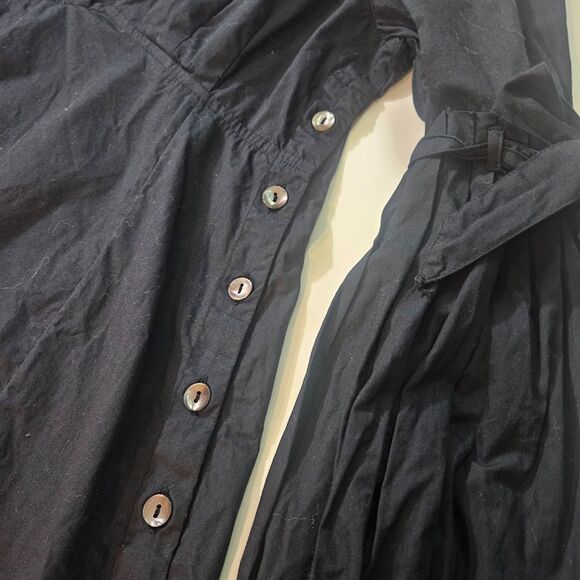 Free People Dress M Goth Making A Statement Black Mini Cocktail Baloon Sleeve - Picture 8 of 11